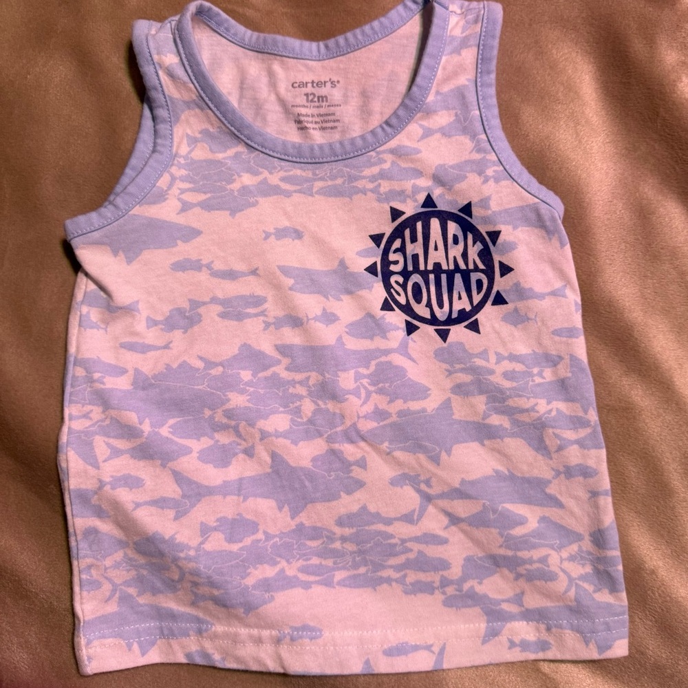 Carter's Light Blue Shark Squad Tank